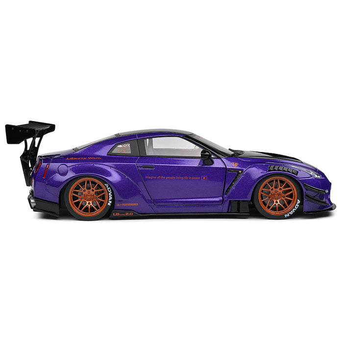 1:18 NISSAN GT-R (R35) W/ LIBERTY WALK BODY KIT 2.0 PURPLE 2022