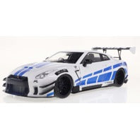 1:18 NISSAN GT-R (R35) W/ LIBERTY WALK BODY KIT 2.0 SILVER 2024