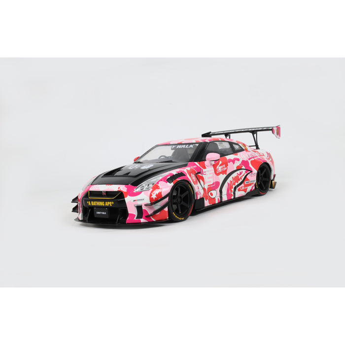 1:18 NISSAN GT-R (R35) W/ LIBERTY WALK BODY KIT 2.0 PINK CAMO 2025