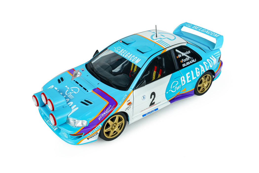 1:18 SUBARU IMPREZA S5 WRC99 GREEN #2 G.DE MEVIUS/J-M.FORTIN BELGIUM YPRES WESTHOEK RALLY 1998