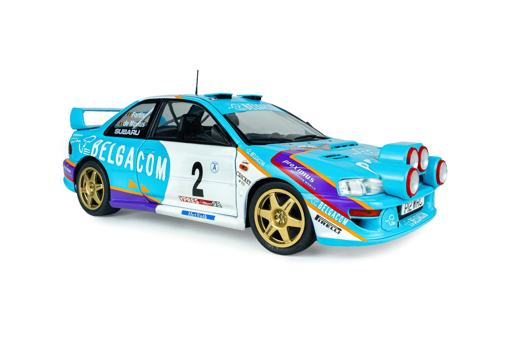 1:18 SUBARU IMPREZA S5 WRC99 GREEN #2 G.DE MEVIUS/J-M.FORTIN BELGIUM YPRES WESTHOEK RALLY 1998