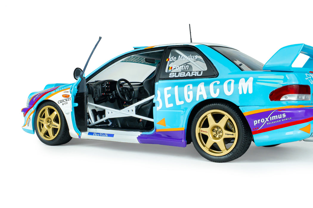 1:18 SUBARU IMPREZA S5 WRC99 GREEN #2 G.DE MEVIUS/J-M.FORTIN BELGIUM YPRES WESTHOEK RALLY 1998