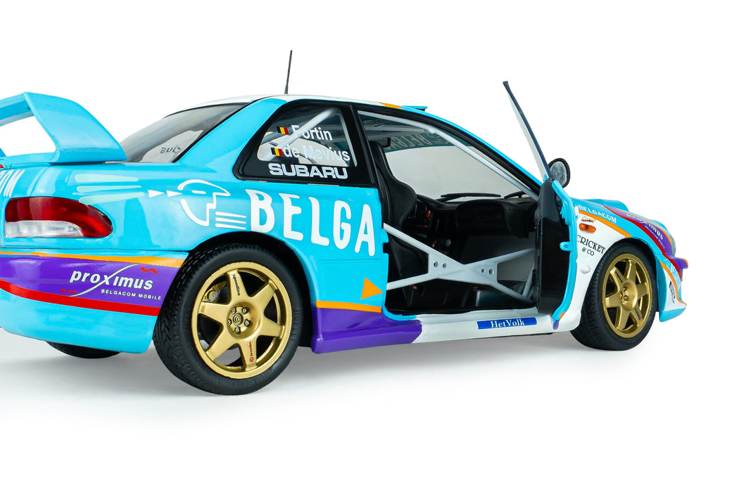 1:18 SUBARU IMPREZA S5 WRC99 GREEN #2 G.DE MEVIUS/J-M.FORTIN BELGIUM YPRES WESTHOEK RALLY 1998