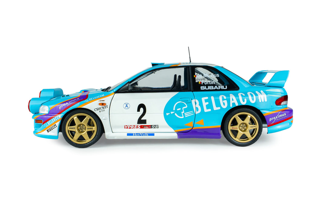 1:18 SUBARU IMPREZA S5 WRC99 GREEN #2 G.DE MEVIUS/J-M.FORTIN BELGIUM YPRES WESTHOEK RALLY 1998