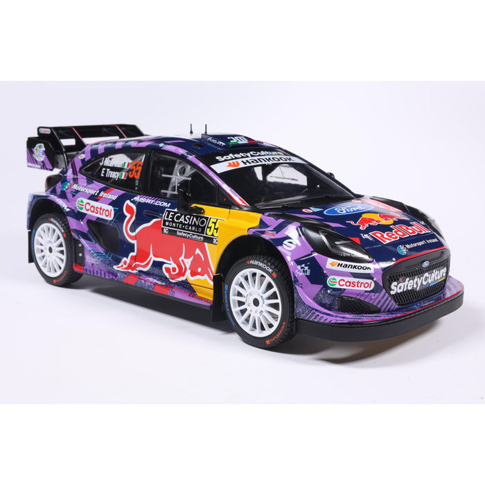 1:18 FORD PUMA RALLY1 HYBRID PURPLE #55 MCERLEAN / TREACY RALLYE MONTECARLO 2025