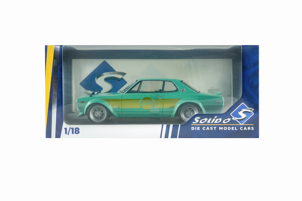 1:18 NISSAN SKYLINE 2000 GT-R (KPGC10) HAKOSUKA SOLIDO WORKS MINT GREEN 1970