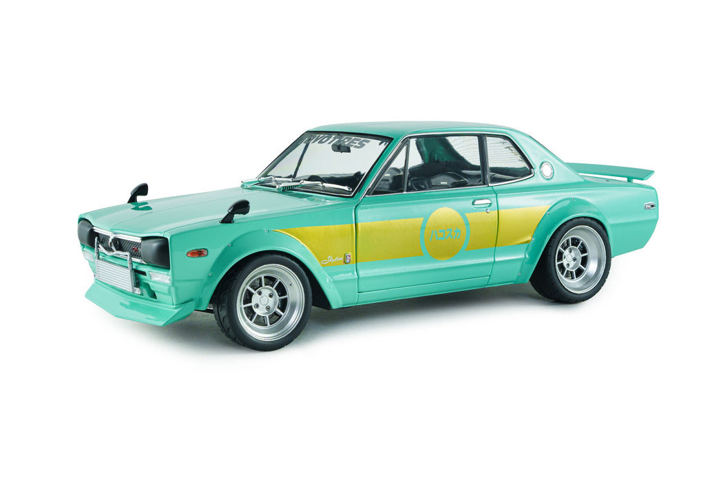 1:18 NISSAN SKYLINE 2000 GT-R (KPGC10) HAKOSUKA SOLIDO WORKS MINT GREEN 1970