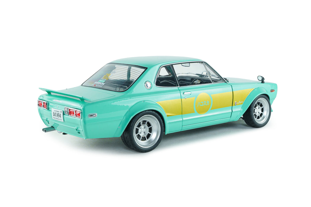 1:18 NISSAN SKYLINE 2000 GT-R (KPGC10) HAKOSUKA SOLIDO WORKS MINT GREEN 1970