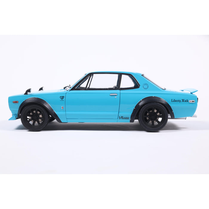 1:18 NISSAN SKYLINE 2000 GT-R (KPGC10) HAKOSUKA LIBERTY WALK BODY KIT BLUE 1970
