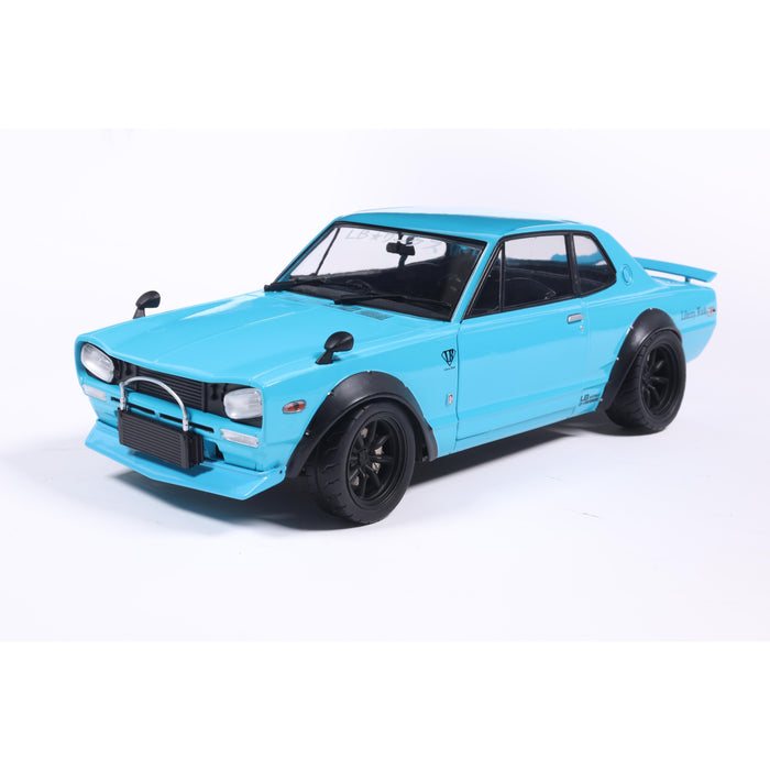 1:18 NISSAN SKYLINE 2000 GT-R (KPGC10) HAKOSUKA LIBERTY WALK BODY KIT BLUE 1970