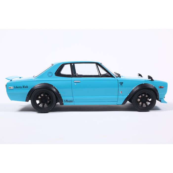 1:18 NISSAN SKYLINE 2000 GT-R (KPGC10) HAKOSUKA LIBERTY WALK BODY KIT BLUE 1970