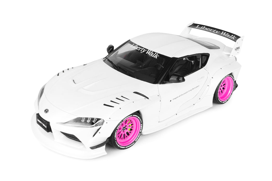 1:18 TOYOTA GR SUPRA LIBERTY WALK BODY KIT WHITE PINK 2025