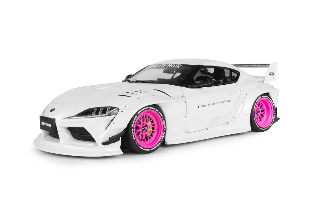 1:18 TOYOTA GR SUPRA LIBERTY WALK BODY KIT WHITE PINK 2025