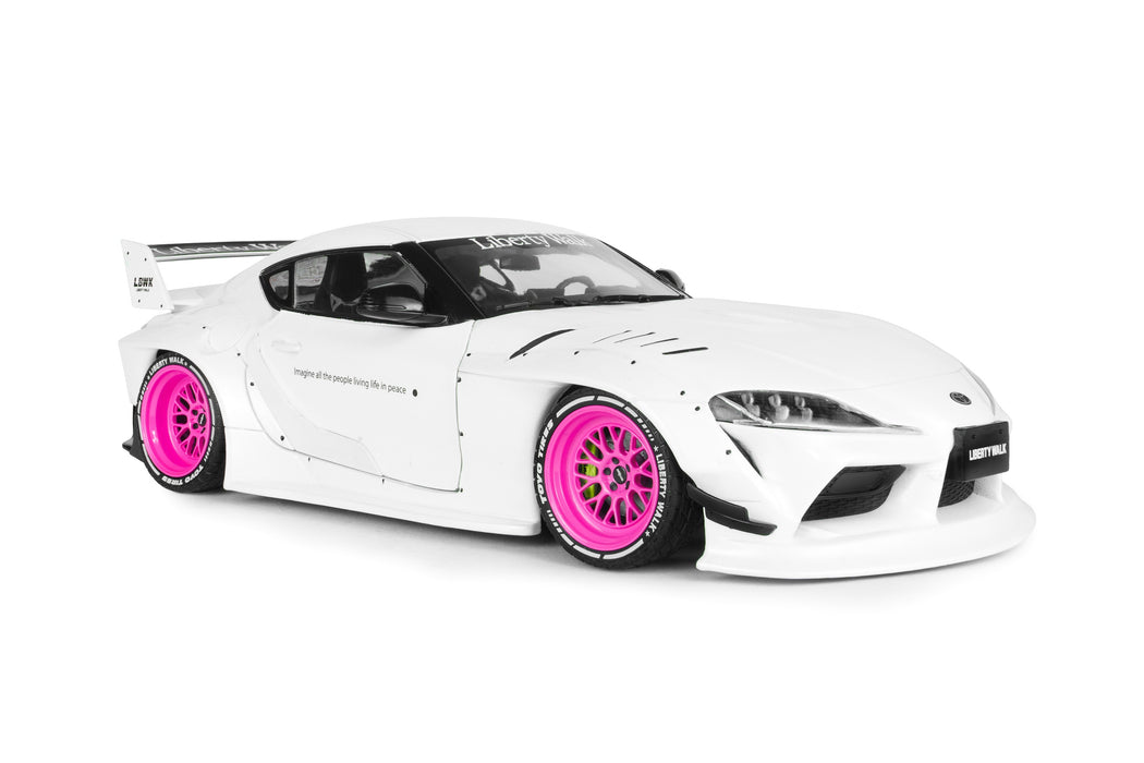 1:18 TOYOTA GR SUPRA LIBERTY WALK BODY KIT WHITE PINK 2025