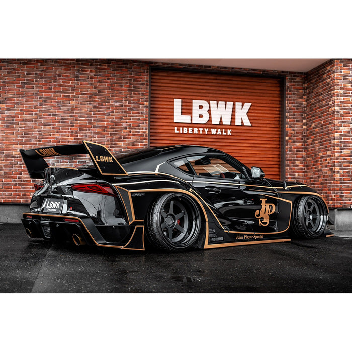 1:18 TOYOTA GR SUPRA LIBERTY WALK BODY KIT BLACK AND GOLD TRIBUTE 2025