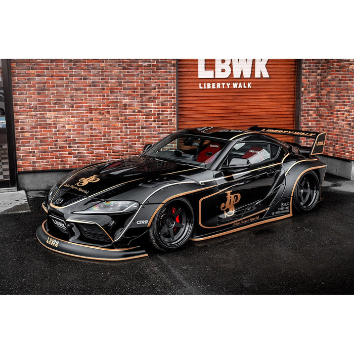 1:18 TOYOTA GR SUPRA LIBERTY WALK BODY KIT BLACK AND GOLD TRIBUTE 2025