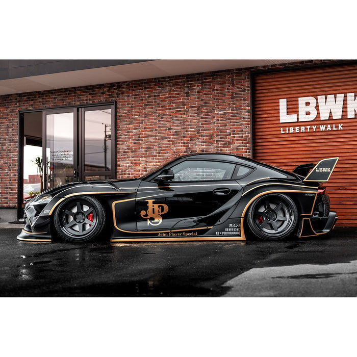 1:18 TOYOTA GR SUPRA LIBERTY WALK BODY KIT BLACK AND GOLD TRIBUTE 2025