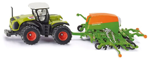 SIKU 1:87 HO Scale Claas Tractor With Amazone Seeder