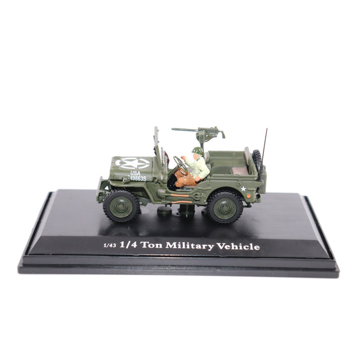 1:43 1:4 Ton Military vehicle w: Soldier & Gun
