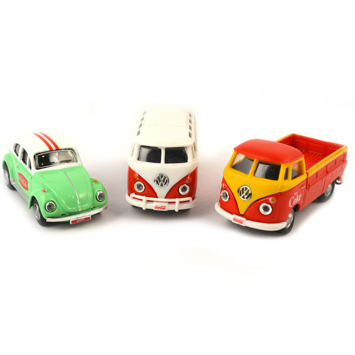 1/72 Scale Coca-Cola Volkswagen Gift Set (1962 Samba, 1966 Beetle, 1962 T1 Pickup)