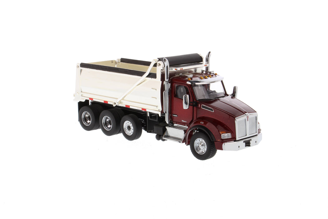 1:50 Kenworth T880 SBFA Tandem with Lift Axle & Chromed Dump - Radiant Red