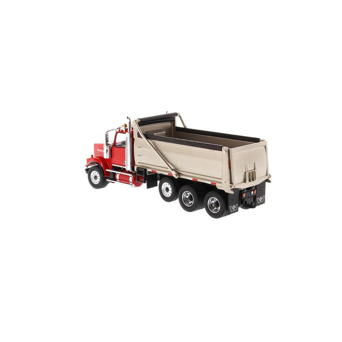 1:50 Western Star 4900 SFFA with Lift Axle Silver Plated Dump - Red
