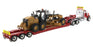 1:50 International HX520 Tandem Tractor + XL 120 Trailer, Red w/ Cat® 12M3 Motor Grader loaded including both rear boosters