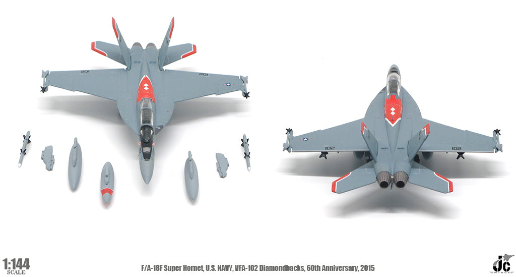 F/A-18F Super Hornet - US NAVY VFA-102 Diamondbacks, 60th Anniversary Edition, 2015 (1:144 Scale)