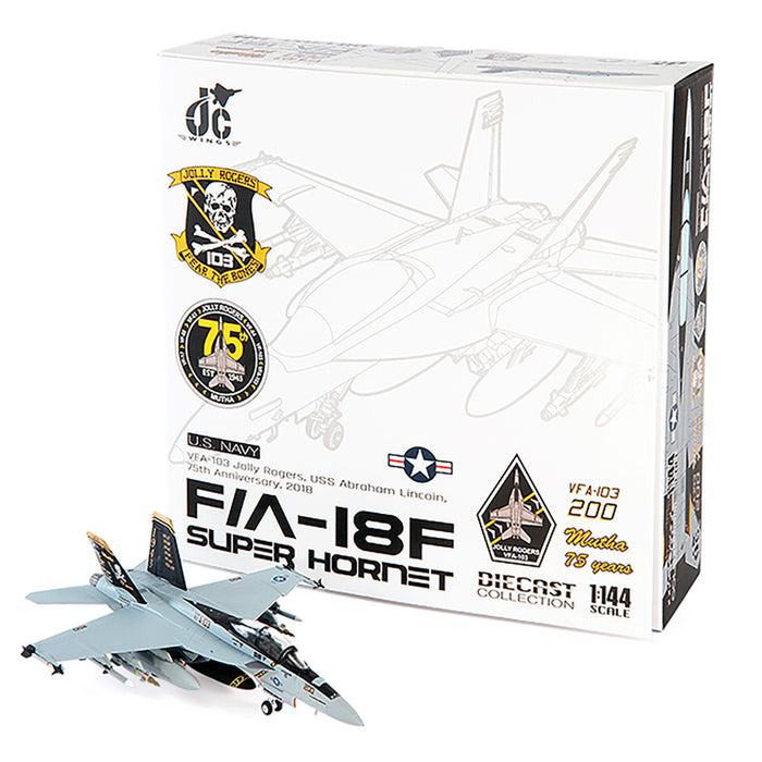 F/A-18F Super Hornet, U.S. NAVY, VFA-103 Jolly Rogers, 75th Anniversary Edition, 2018 (1:144 Scale)